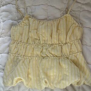 Elegant Yellow Striped Camisole Top